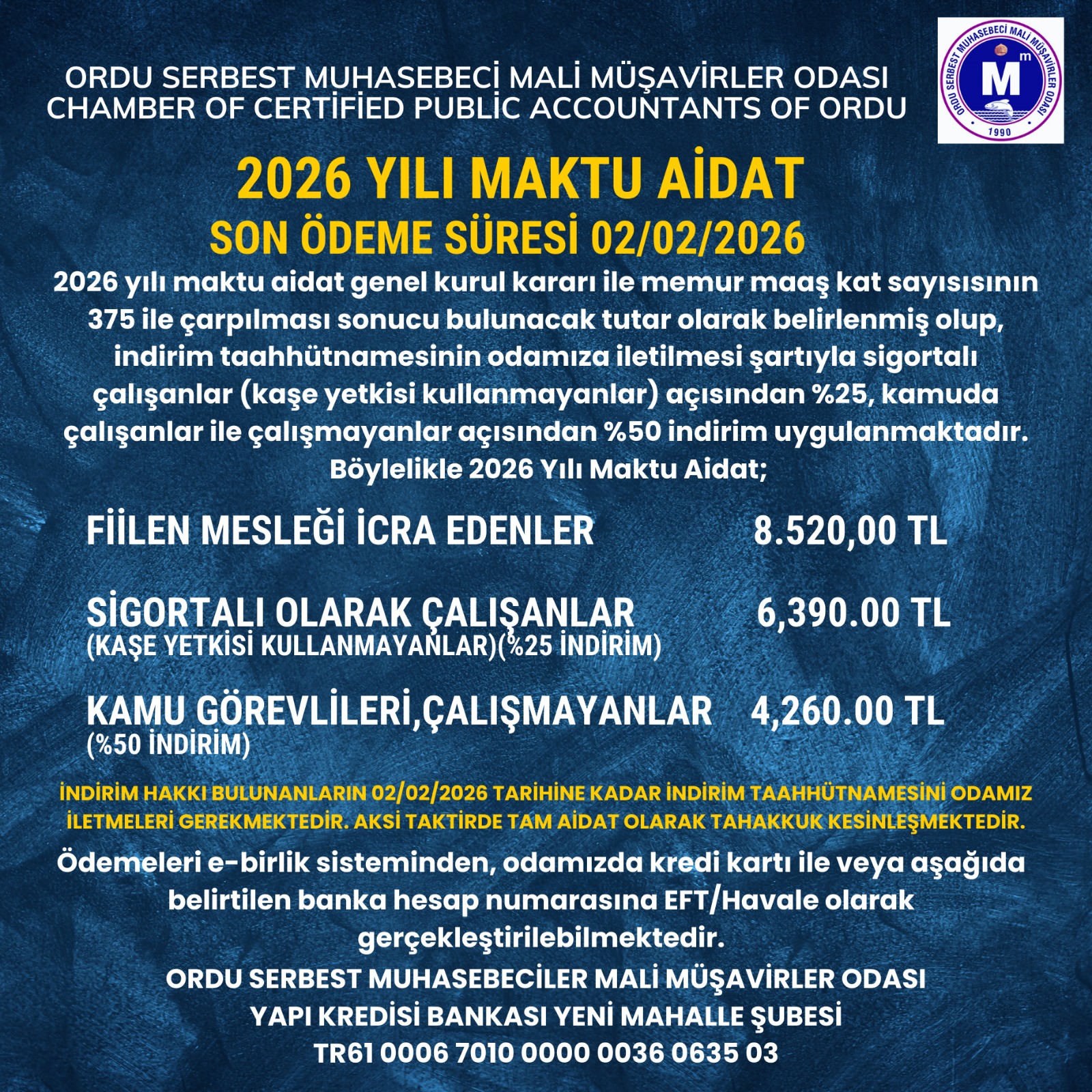 2026 YILI MAKTU AİDAT HAKKINDA